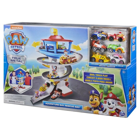 New in Box-PAW Patrol True Metal Adventure Bay Lookout  Way w/ 6 Metal Vehicles - Picture 1 of 16